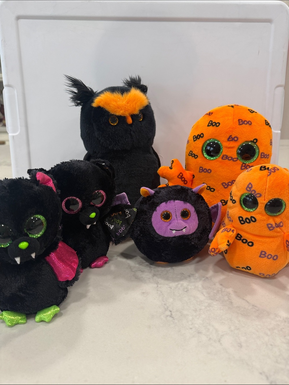 Halloween Plush Toy Set - Black & Orange Plush Characters From Ty